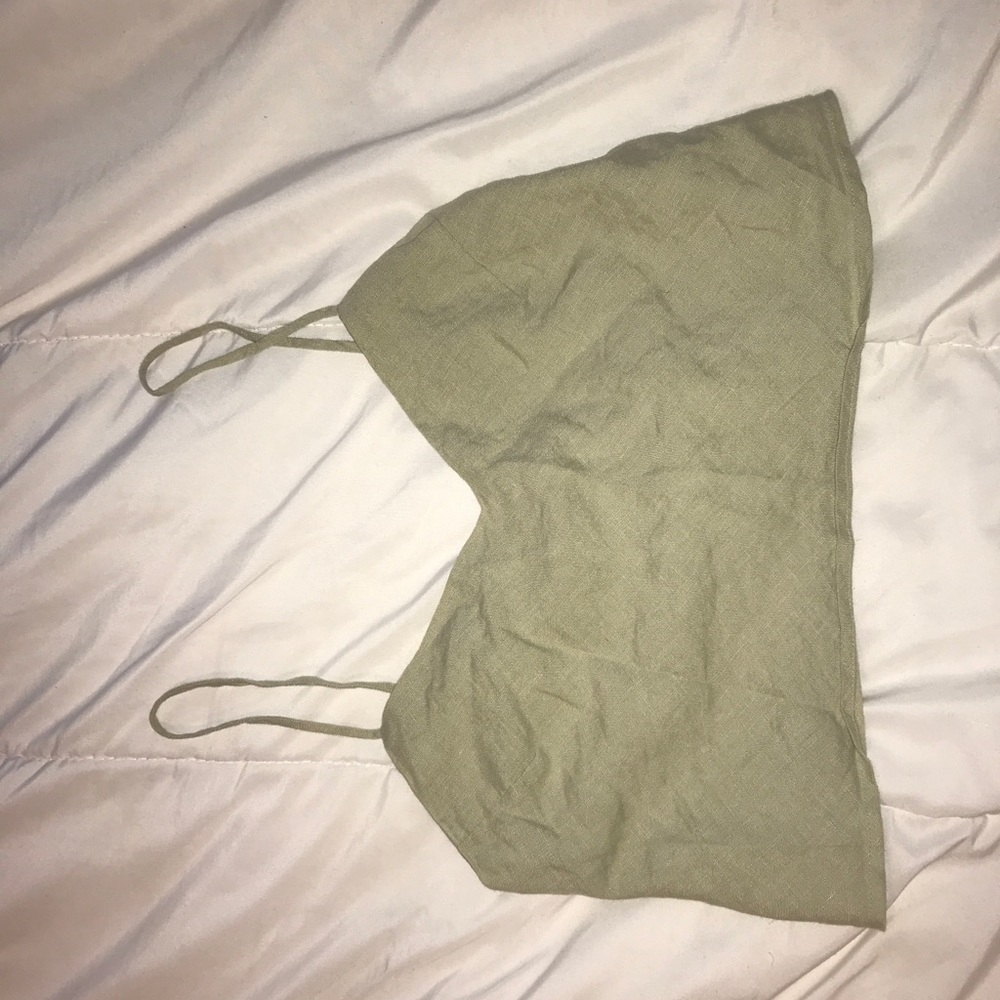 Olive green crop top